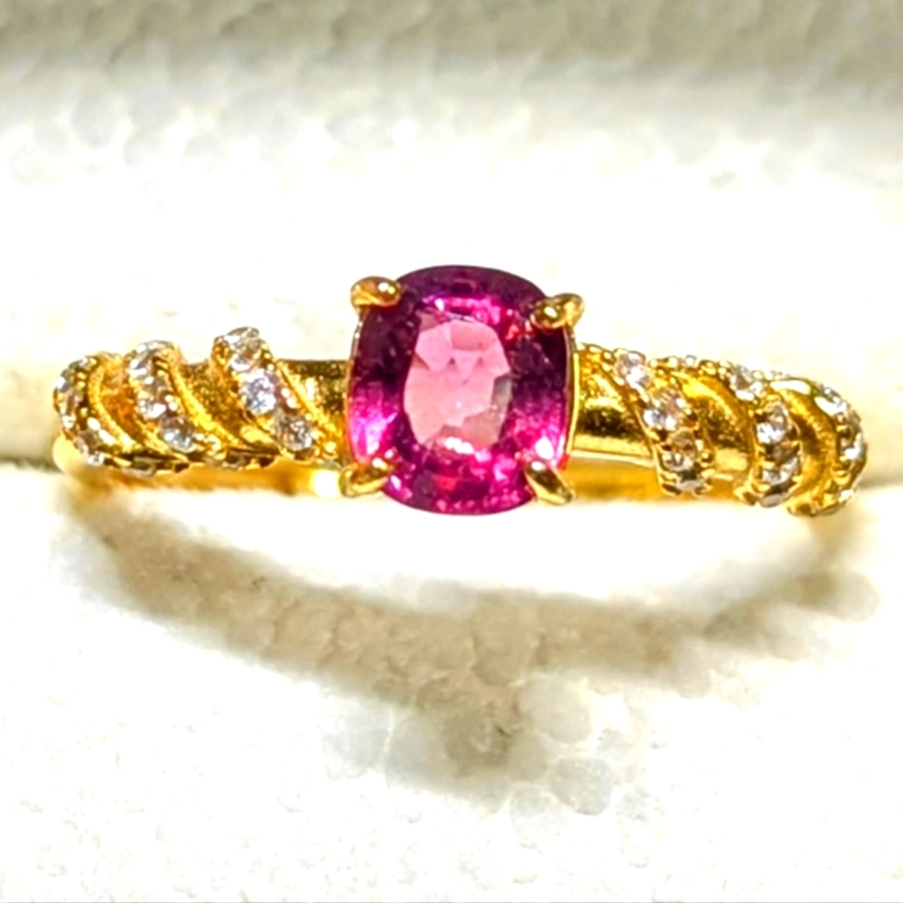 Garnet S925 adjustable ring